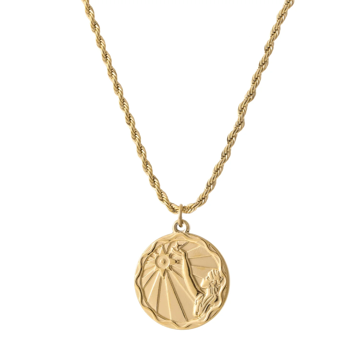Zodiac Coin Necklace w/ Rope Chain - Image 18