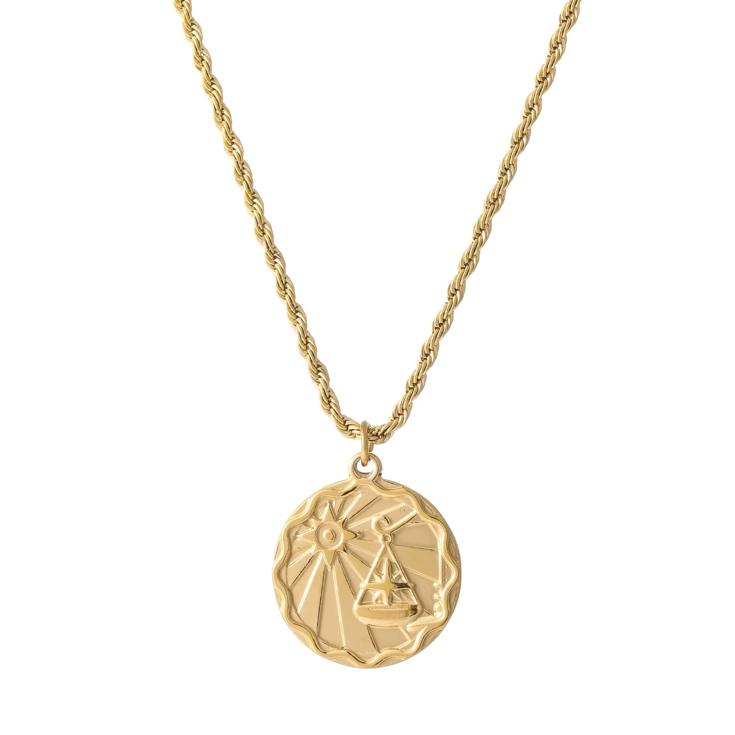 Zodiac Coin Necklace w/ Rope Chain - Image 20