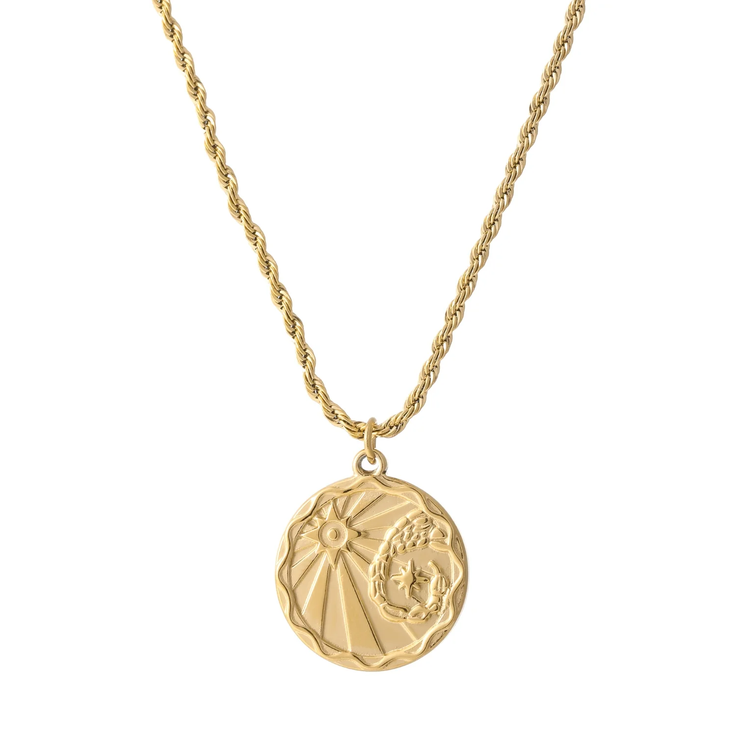 Zodiac Coin Necklace w/ Rope Chain - Image 22