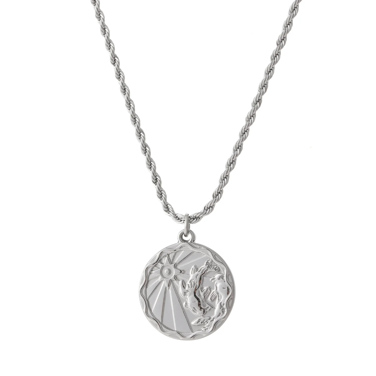 Zodiac Coin Necklace w/ Rope Chain - Image 7